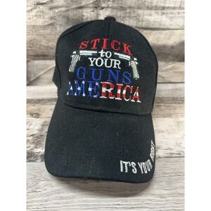 Stick To Your Guns America Hat Adjustable Black One Size Patriotic American